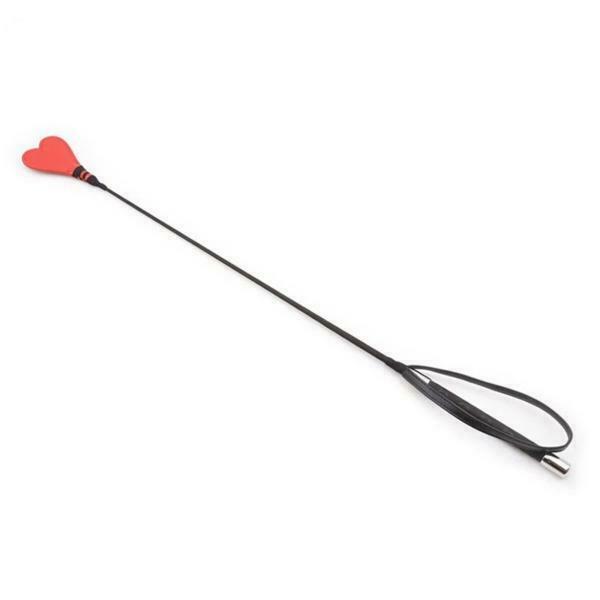Bdsm Black Riding Crop Red Heart Spanking Impact Play Fetish Sex Whip