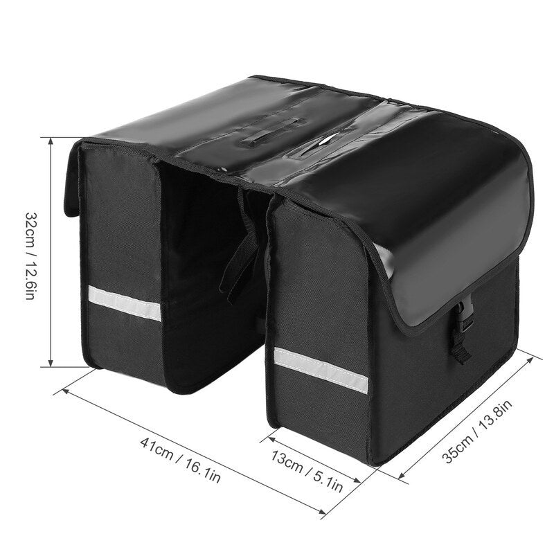 28L Water Resistant Bicycle Rear Seat Carrier Bag Rack Trunk Bags Bike Commuter Pannier