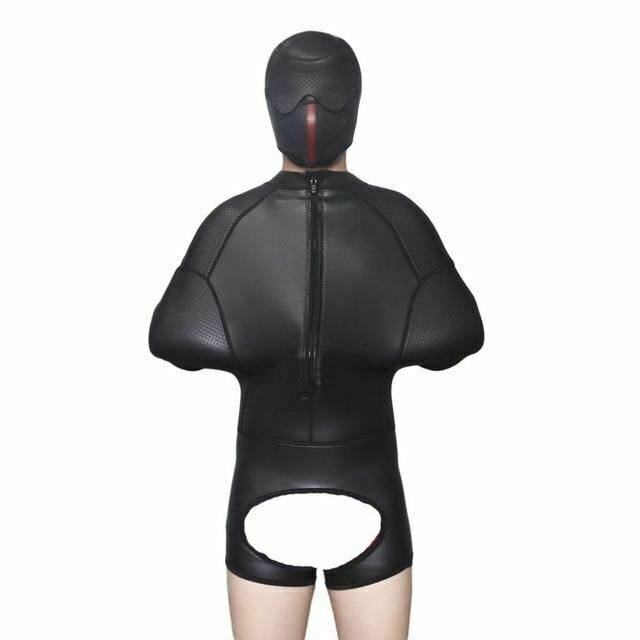 Black Sponge Bondage Set Bdsm Full Body Restraints Sensory Deprivation Hood