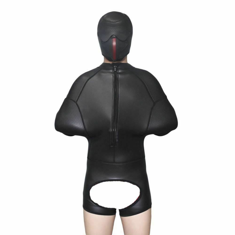 Black Sponge Bondage Set Bdsm Full Body Restraints Sensory Deprivation Hood
