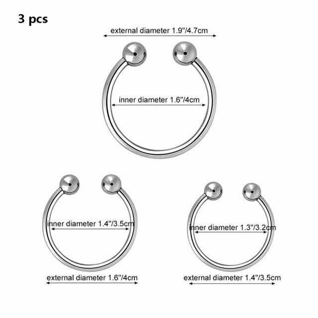 Stainless Steel Metal Glans Penis Delay Training Half Circle Cock Ring Men