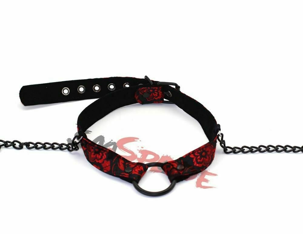 Floral Cloth Metal Ring Gag Nipple Clamps Black Chain Bdsm Bondage Restraints