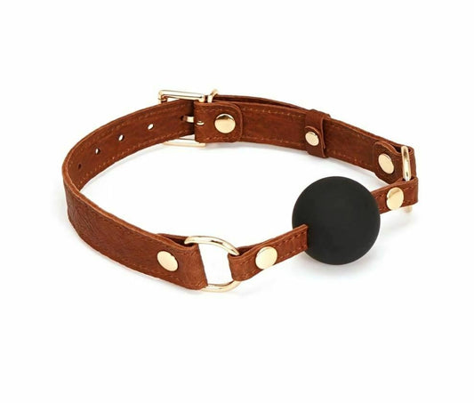 Brown Leather Ball Bdsm Adjustable Bondage Mouth Chastity Gag Fetish