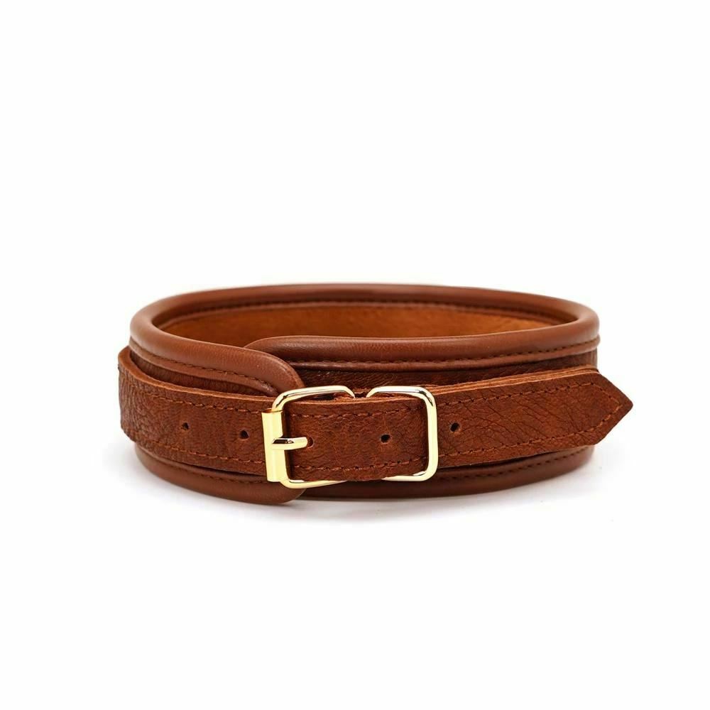 Brown Bondage Leather Collar With Chain Leash Bdsm Sex Slave Toys Fetish