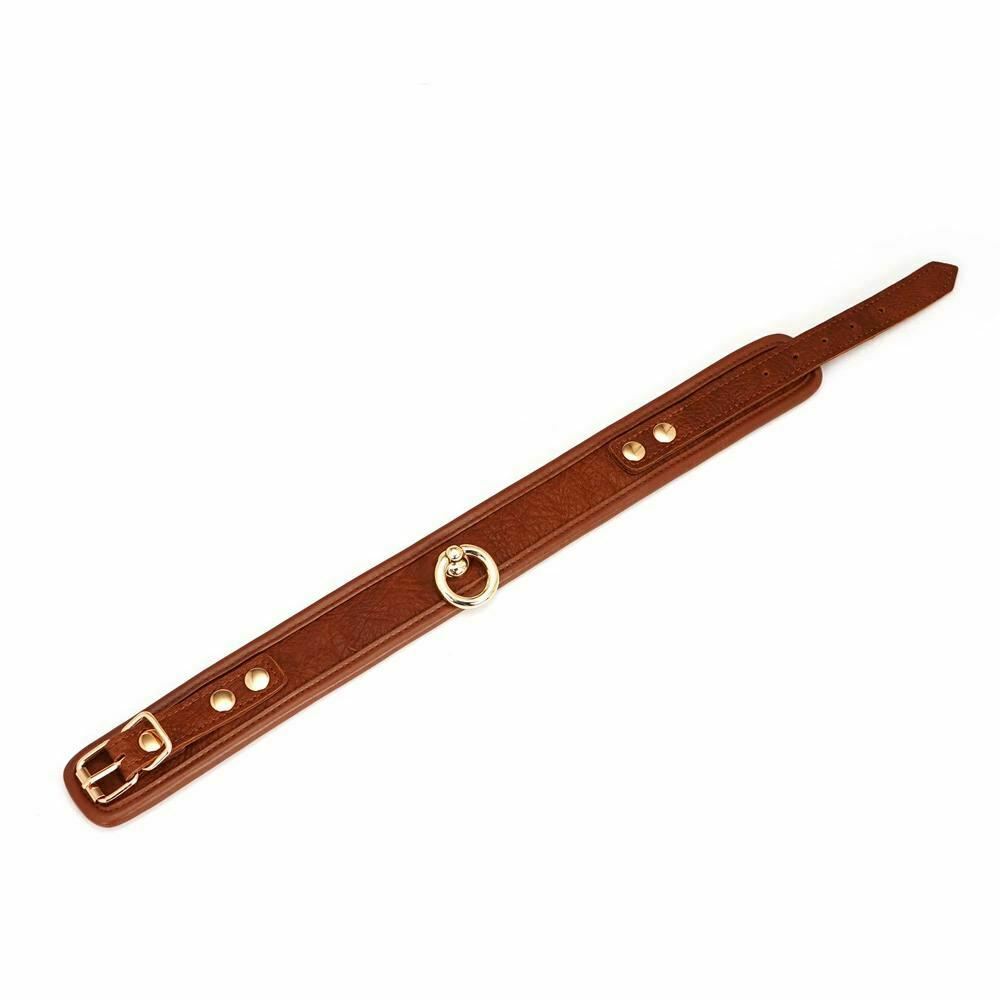 Brown Bondage Leather Collar With Chain Leash Bdsm Sex Slave Toys Fetish
