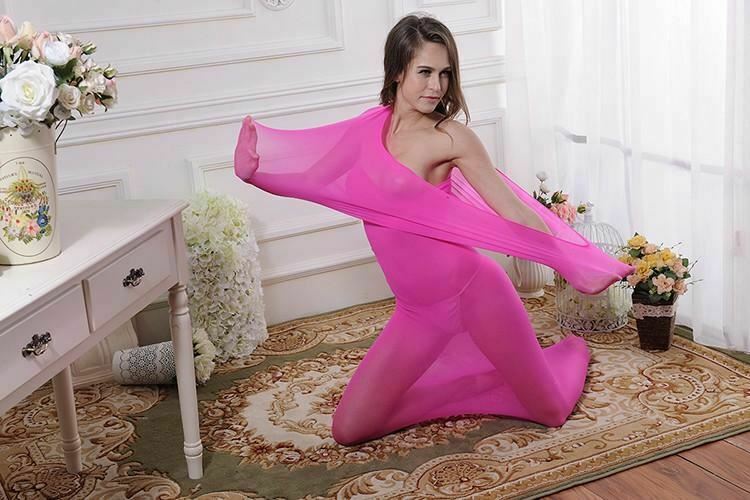 Pink Full Body Silk Stocking Bondage Temptations Restraints Bdsm