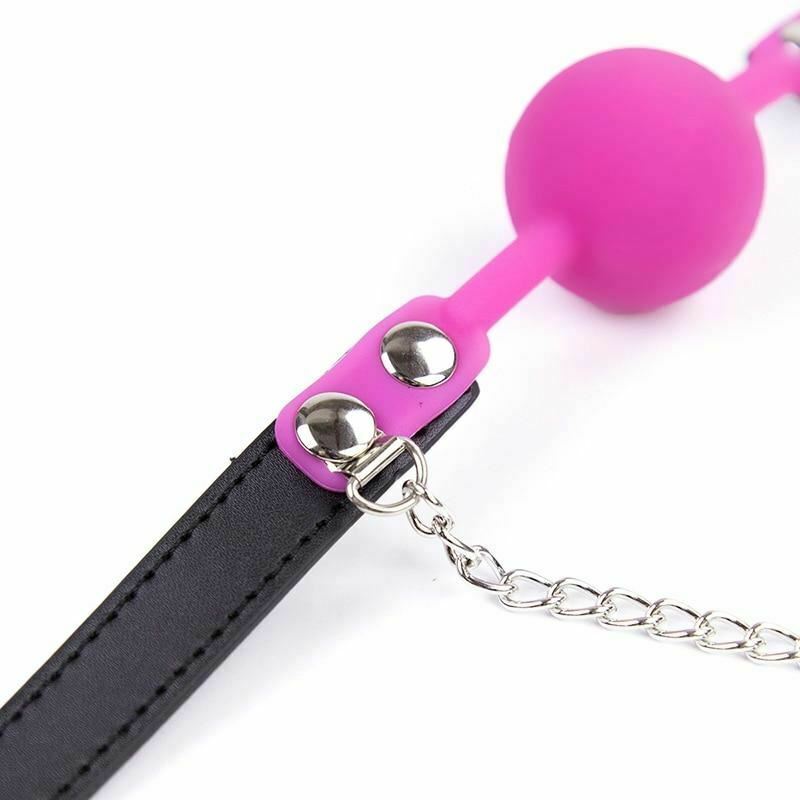 Pink Ball Gag With Nipple Clamps Mouth Bondage Fetish Bdsm Restraints