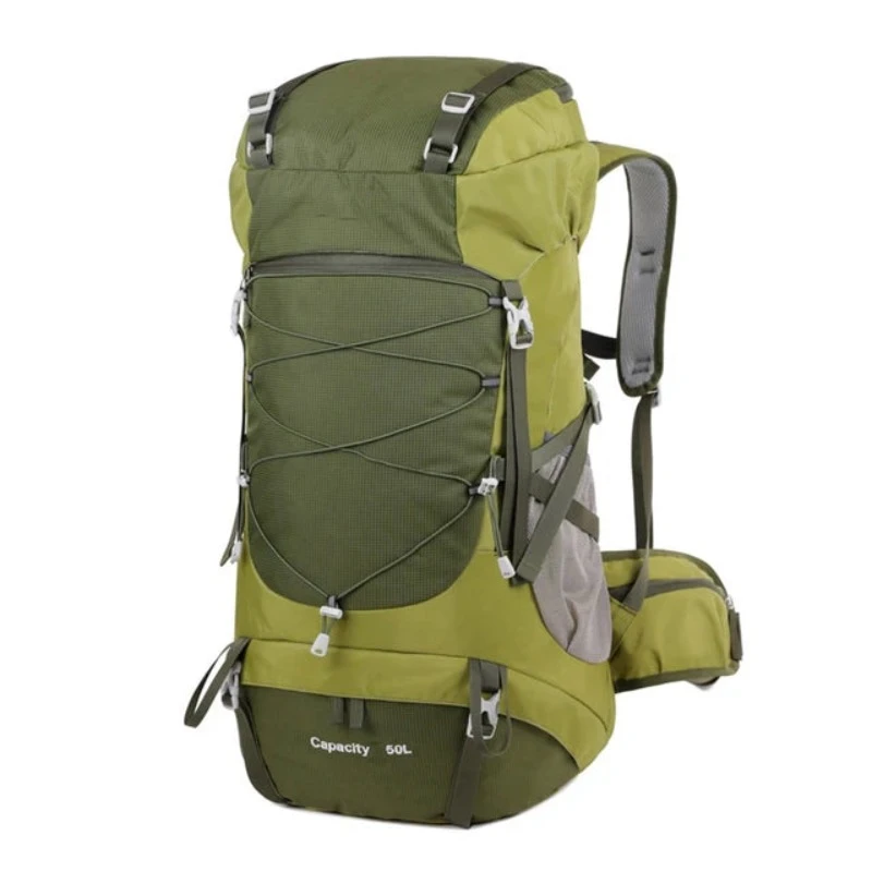 Westtune 50L Hiking Backpack With Rain Cover Multifunctional Mountaineering Bag Outdoor Rucksack For Travel Trekking Cam