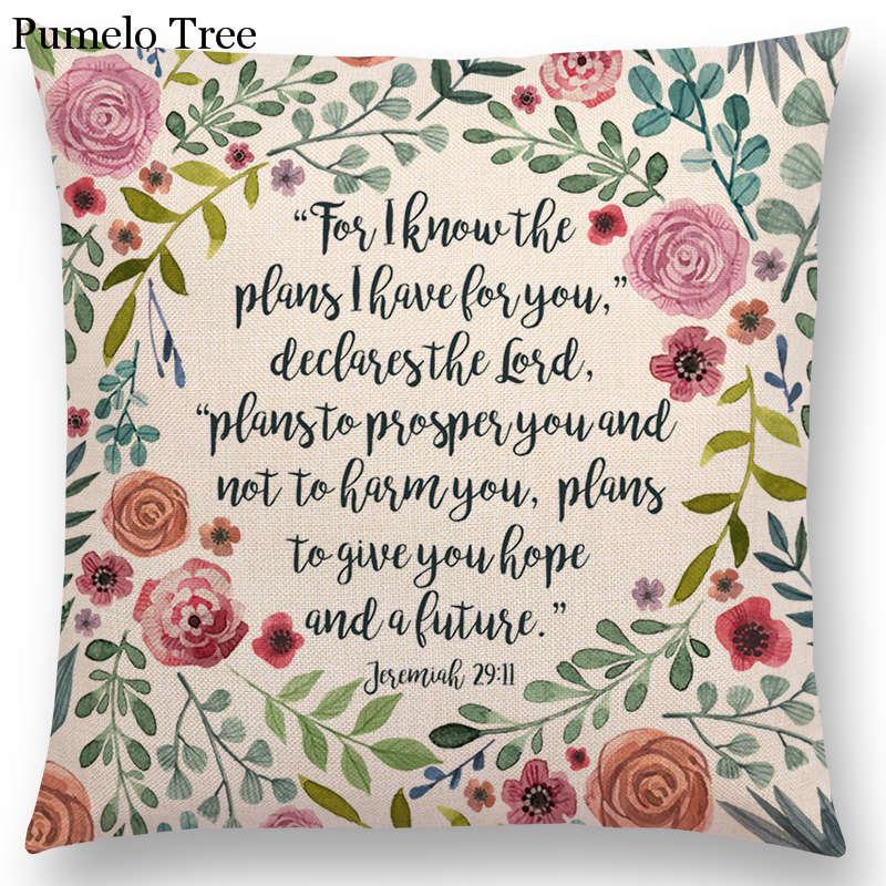 Floral Inspirational Sayings Cushion Covers