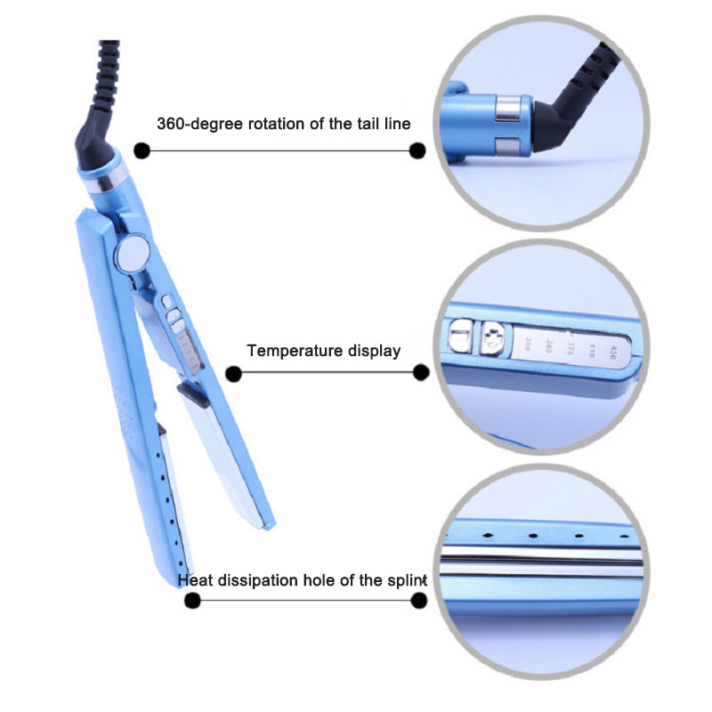 Dual Purpose Straight And Curly Hair Clip Straightener Quick Heating Portable Curling Iron