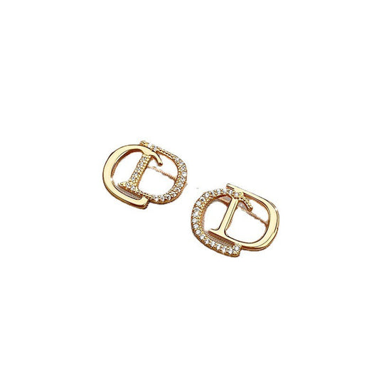 Cd Earrings For Women Silver Needle Versatile Letter