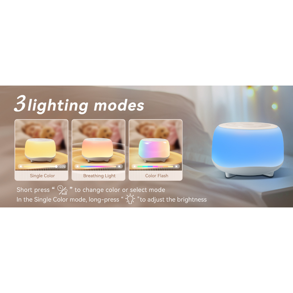 Sound Machine With White Noise Night Light And For Little One's Soothing Sleep Relaxation