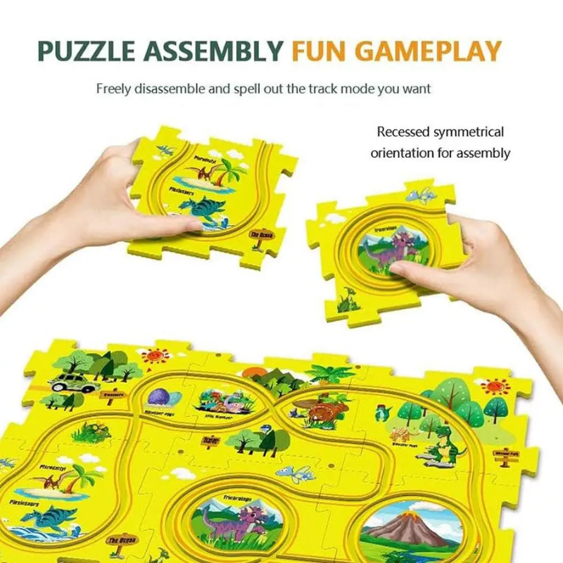 13-Piece Diy Assembling Electric Trolley Set Puzzle Track Car Play Railcar Building Toys Kid Gift