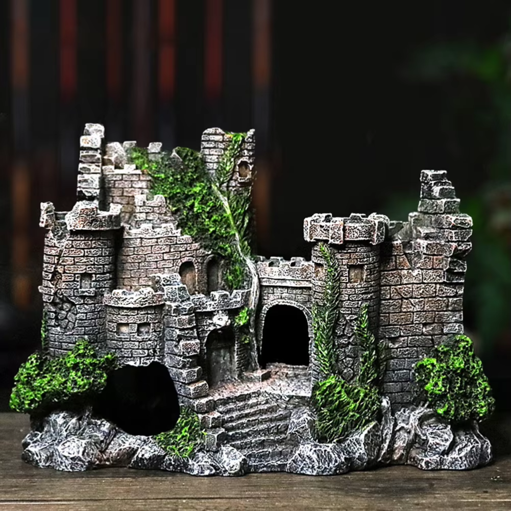 Sweethome Resin Ancient Castle Artificial Ornaments Fish Tank Aquarium Decor
