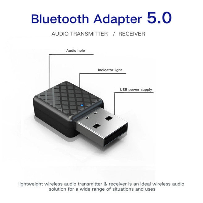Bluetooth 5.0 Transmitter Receiver 3.5Mm Stereo Audio Sound Music Dongle Adapter
