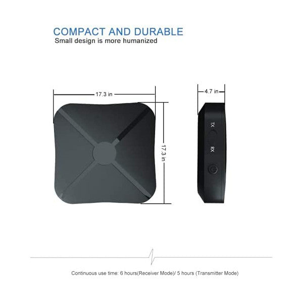 Receiver Transmitter Bluetooth Wireless Adapter Audio With 3.5Mm Aux For Tv Mp3 Pc