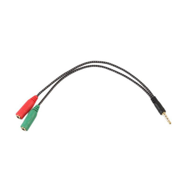5Pcs 2-In-1 Cable Adapter Splitter 3.5Mm Audio Earphone Headset To Female Jack Headphone Mic