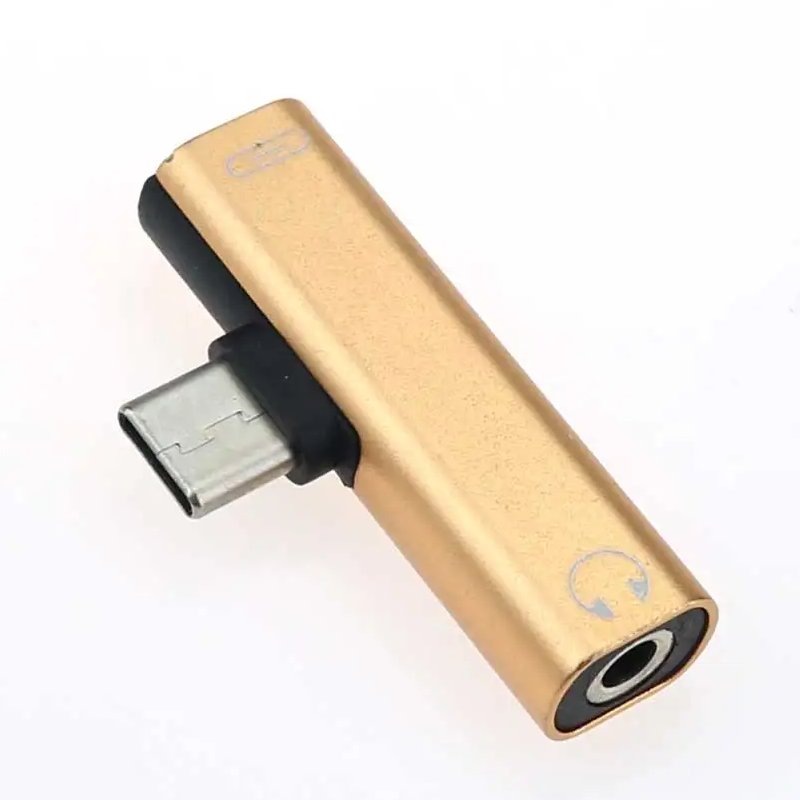 2 In 1 Usb-C Type-C Male To Female 3.5Mm Jack Charging Listening Adapter