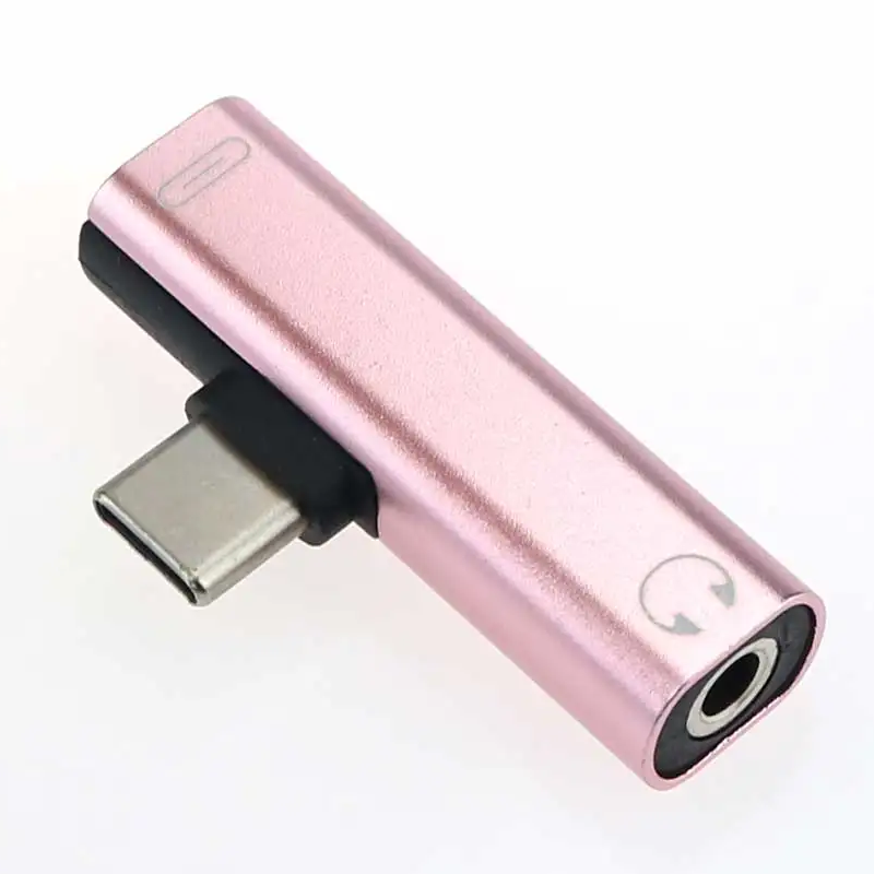 2 In 1 Usb-C Type-C Male To Female 3.5Mm Jack Charging Listening Adapter