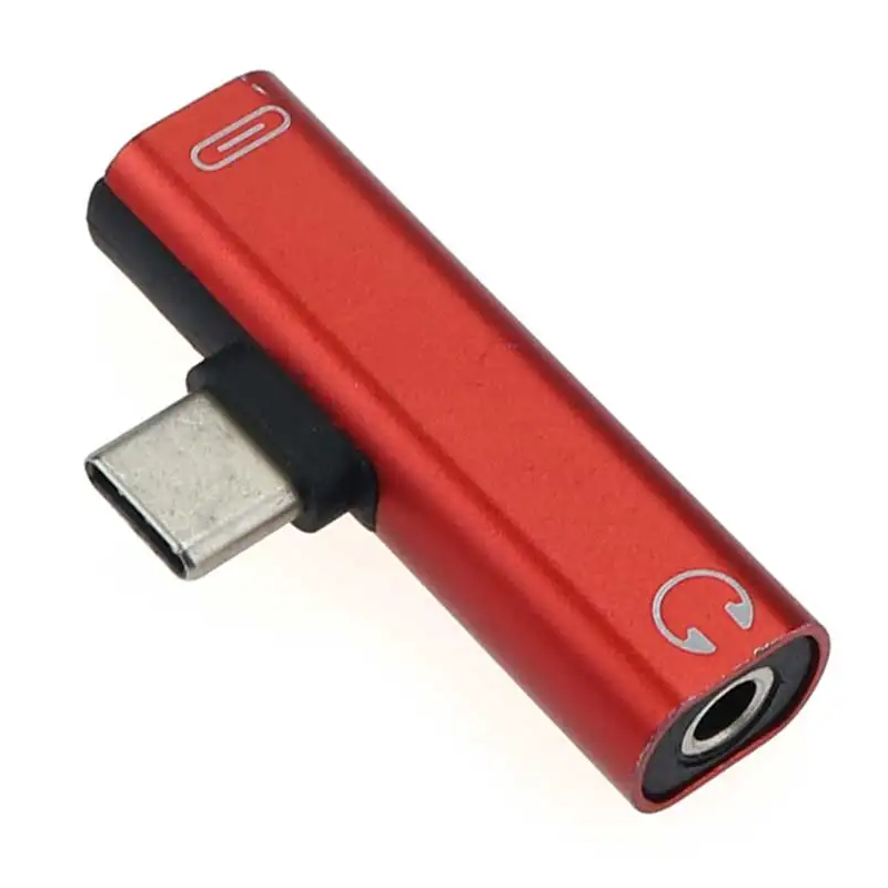 2 In 1 Usb-C Type-C Male To Female 3.5Mm Jack Charging Listening Adapter