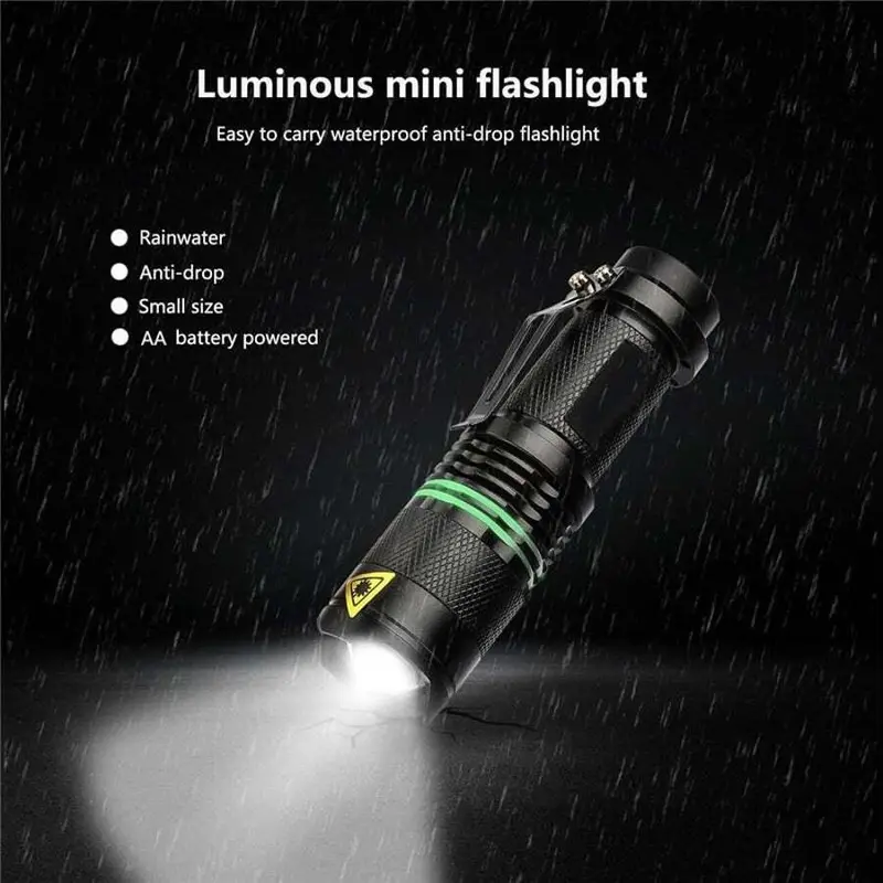 2 Pack Led Tactical Handheld Flashlights Small Water Resistant Zoomable For Camping Cycling Hiking Emergency Torch Light