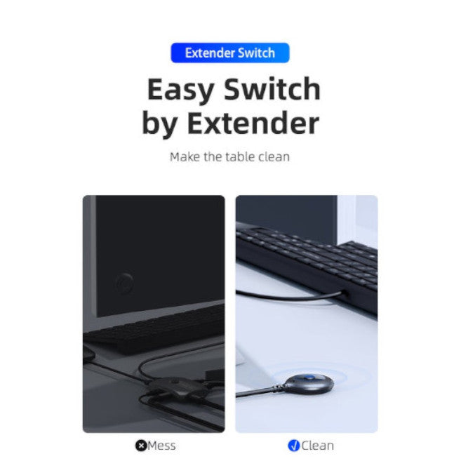 2 Ports Dp Kvm Switch Displayport With Extender 4K60 Usb Share Monitor Printer Keyboard Mouse For Pc Computers Laptops