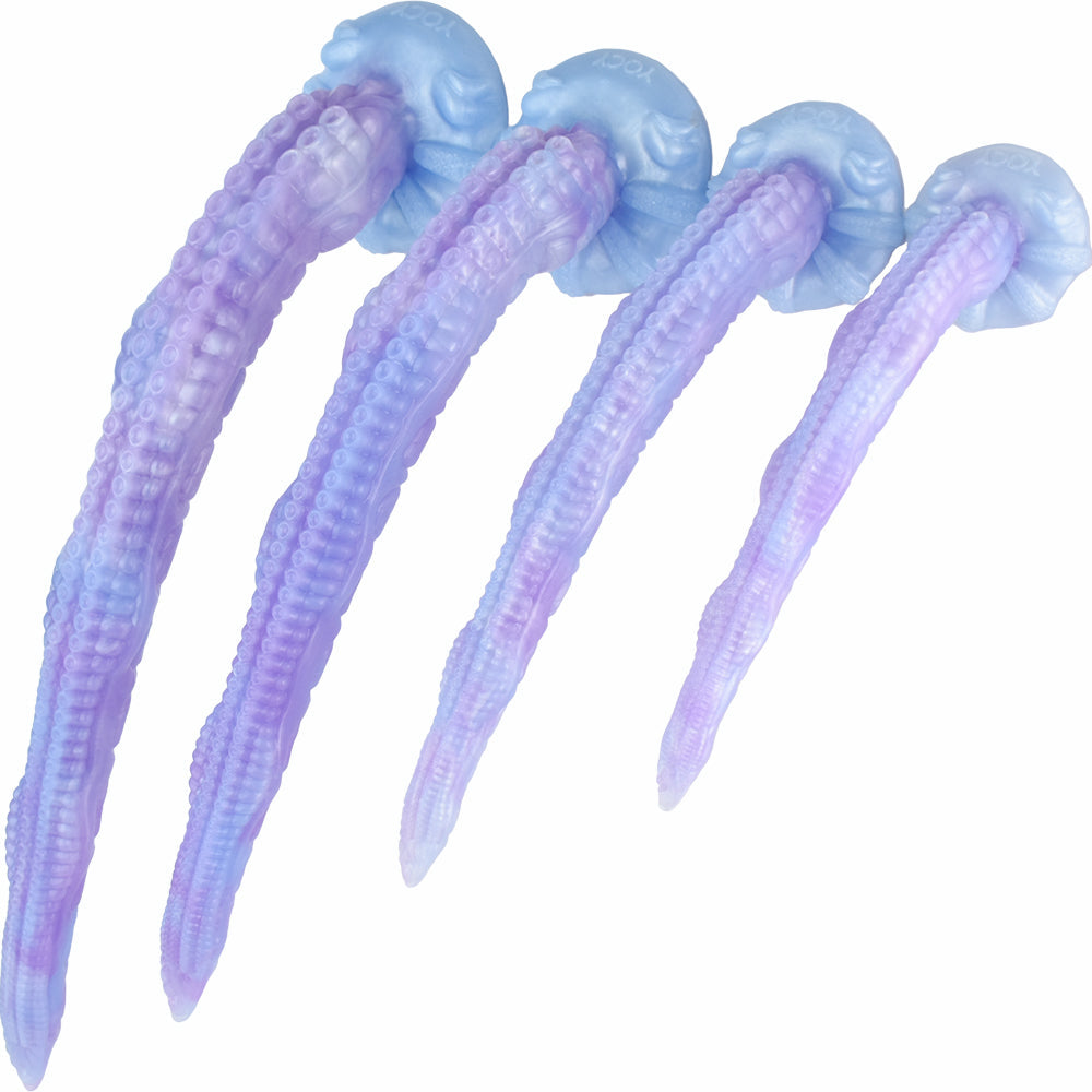 Pastel Purple Sea Jade Long Tentacle Silicone Dildo