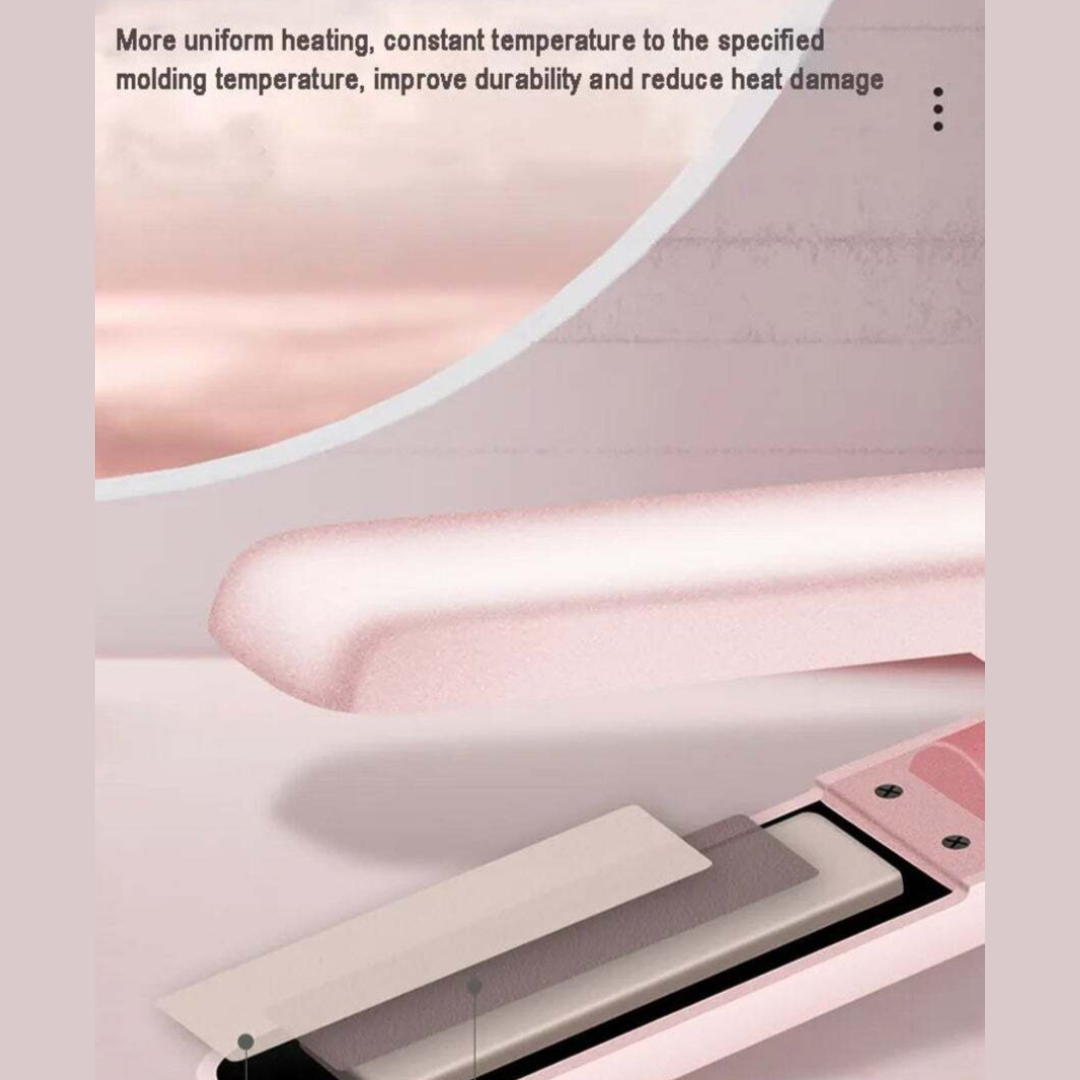 Usb Rechargeable Portable Mini Wireless Curling Iron Hair Straightener Dual Purpose