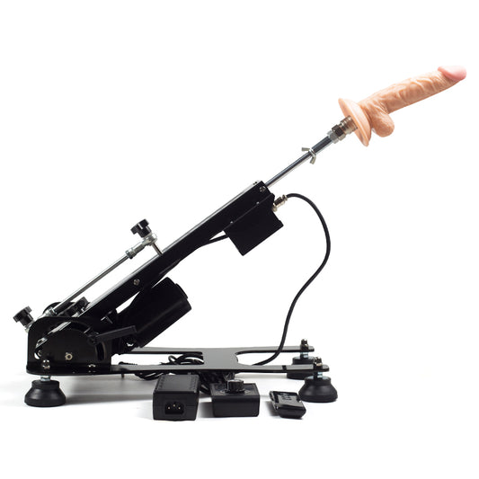 Quiet Powerful Automatic Thrusting Sex Machine Unisex Toy With Dildos - Remote Control + Wire