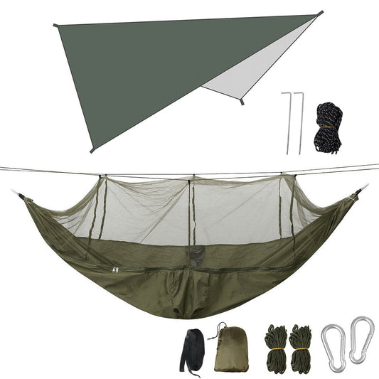 Double Person Hammock With Awning Mosquito Net Outdoor Camping