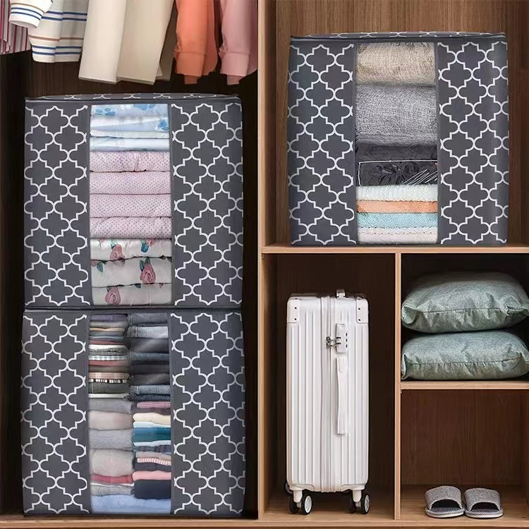 Non Woven Foldable Patterned Storage Bag With See Through