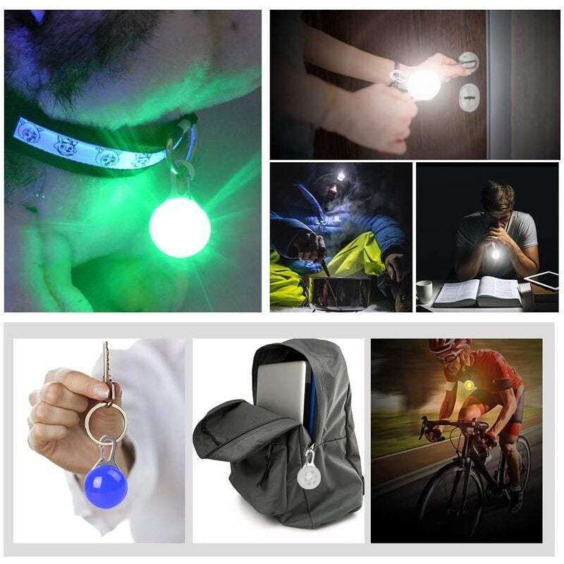 Pet Travel Access 2Pack Colourful Clip On Safety Night Light Collar Keychain Led Waterproof Walking Lights For Dogs And
