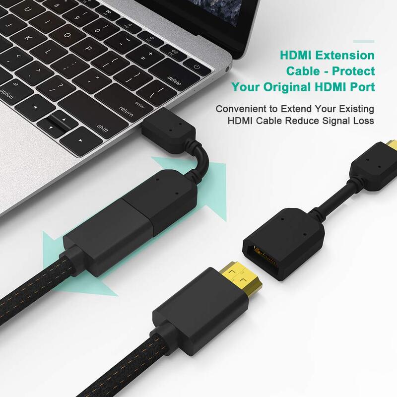 2Pack Hdmi Extension Cable Extract Me High Speed Male To Female Extender Adaptor Converter Support 4K2k Roku Stick Tv Hd