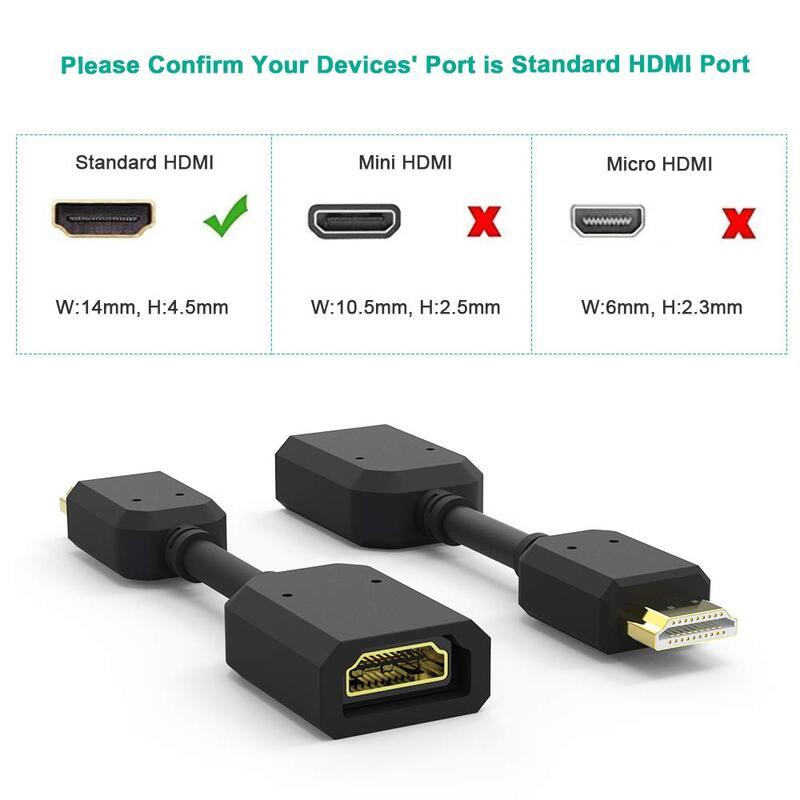 2Pack Hdmi Extension Cable Extract Me High Speed Male To Female Extender Adaptor Converter Support 4K2k Roku Stick Tv Hd