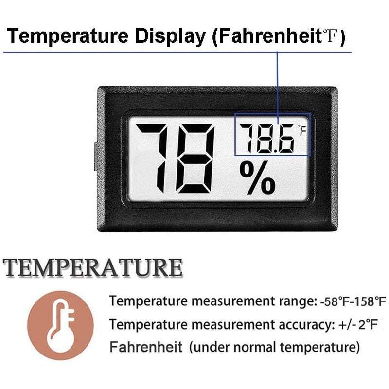 Weather Stations Room Thermometers 2Pack Mini Hygrometer Digital Indoor Greenhouse Garden Organ Closet Display Fahrenhei