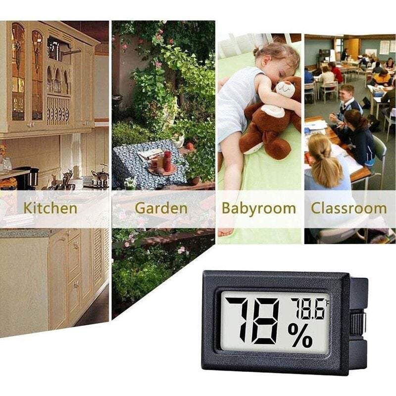 Weather Stations Room Thermometers 2Pack Mini Hygrometer Digital Indoor Greenhouse Garden Organ Closet Display Fahrenhei