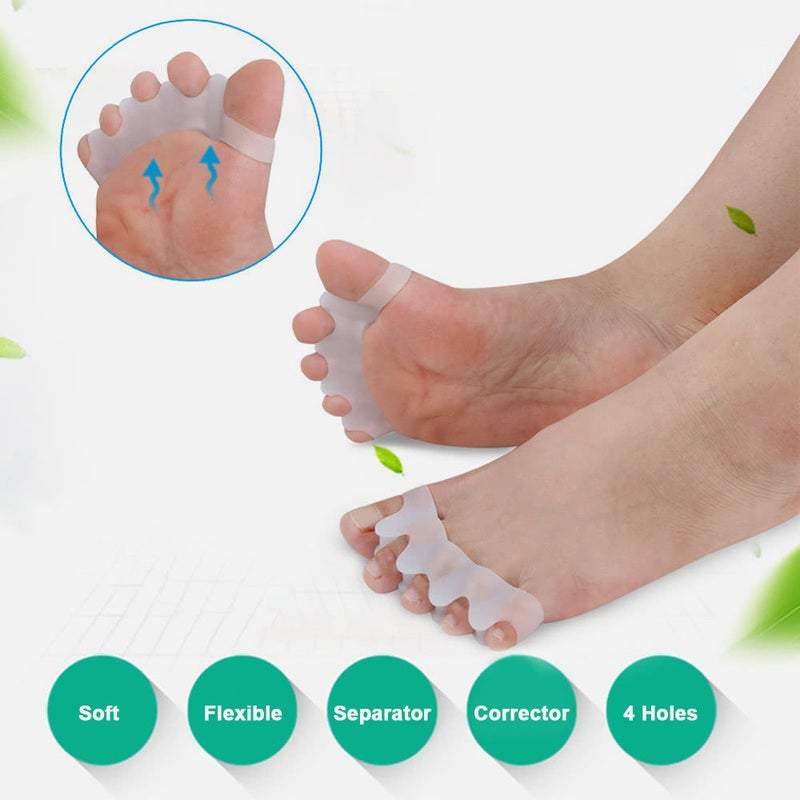 2 Pack Toe Separators Silicone Bunion Hallux Valgus Protector Divider Foot Care
