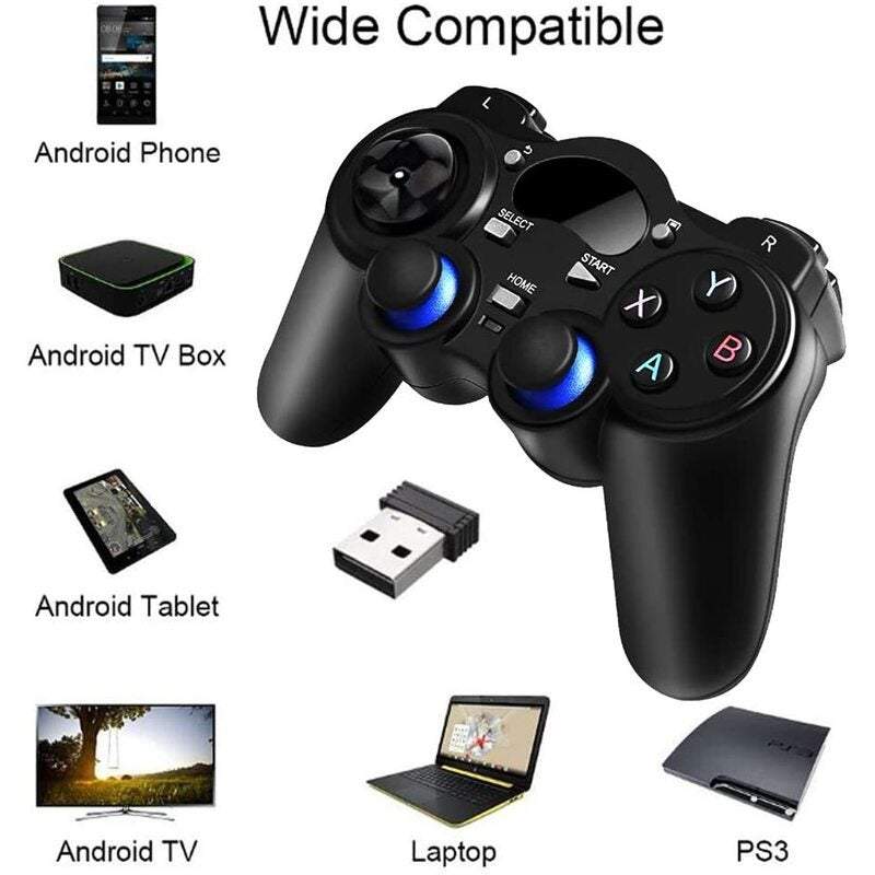 Game Controllers 2Pack Usb Wireless Handle 2.4G Is Compatible With Sony Playstation Ps2 Pc / Laptop Windows Xp 7 8 10 An