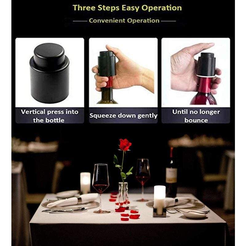 Wine Stoppers 2Pack Bottle With Time Scale Real Vacuum Reusable Preserver Corks