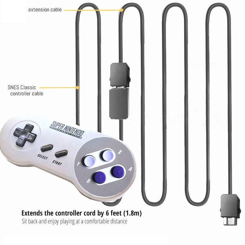 2Pack Classic Controller Snes Extension Cable 3M / 10 Ft Super Nes Power Cord For Nintendo Edition Mini