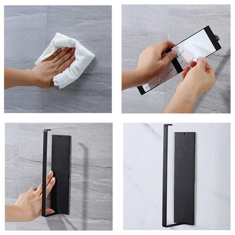 Wall Mount Hanging Holder Kitchen Towel Rack No Drill Bathroom Paper Dispenser