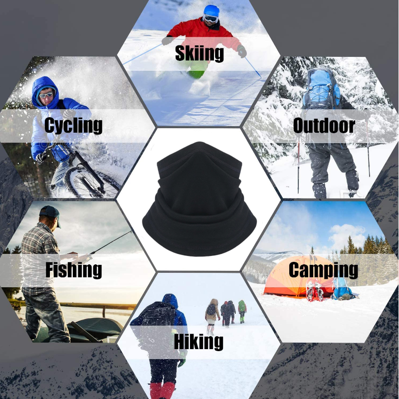 2Pcs Cotton Cashmere Warmer Wrap Neck Cover Face Bandana Winter Outdoor Sports Cycling Bike Ski Motorcycle Fleece Tube S