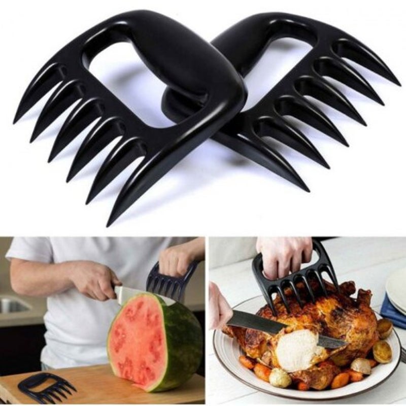 2Pcs Bbq Meat Claws Shredding Forks Black