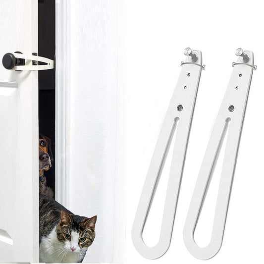 2 Pieces Child Proof Door Lock Cat Holder Latch Fast Flex Strap Clip