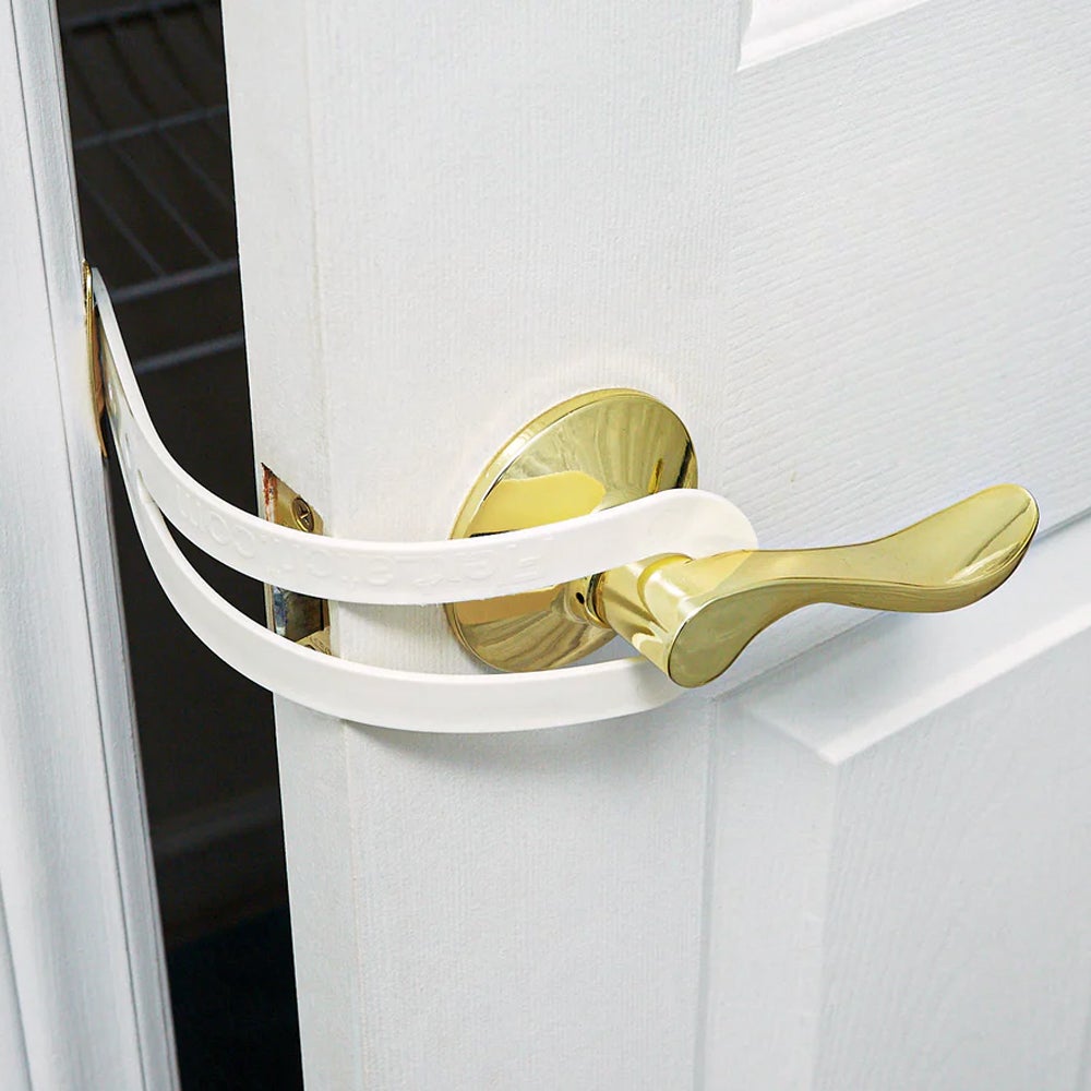 2 Pieces Child Proof Door Lock Cat Holder Latch Fast Flex Strap Clip