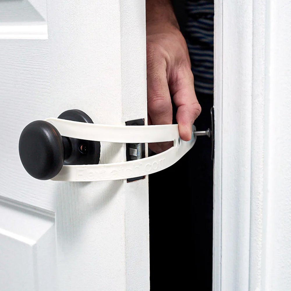 2 Pieces Child Proof Door Lock Cat Holder Latch Fast Flex Strap Clip