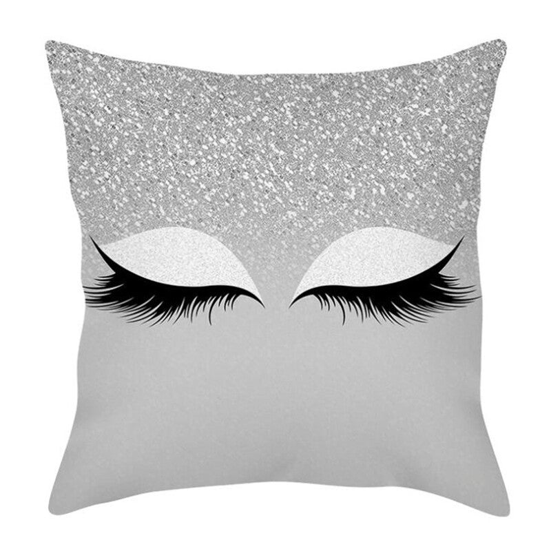 Eyelash Pattern Throw Pillow Cushion Cover Room Sofa Decoration 45 X 45Cm