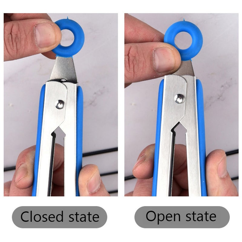 Food Grade Silicone Pasta Tongs Non Slip Stainless Steel Clip Kitchen Tools