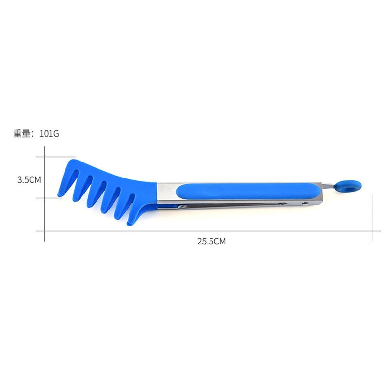 Food Grade Silicone Pasta Tongs Non Slip Stainless Steel Clip Kitchen Tools