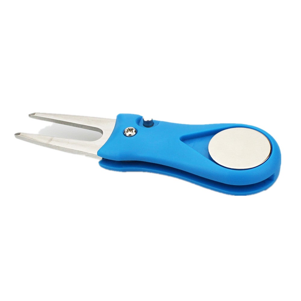 2Pcs Golf Divot Repair Tool Switchblade Pitch Groove Cleaner Pitchfork With Marker